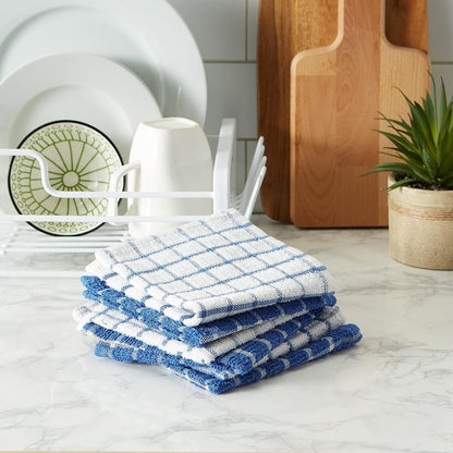 Basic Terry Collection Windowpane Dishcloth Set, 12x12, Yellow, 6 Piece