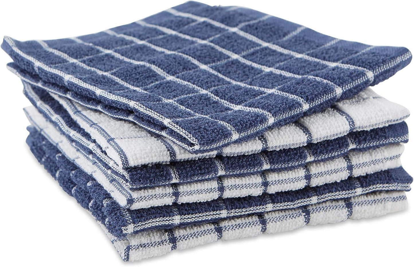 Basic Terry Collection Windowpane Dishcloth Set, 12x12, Yellow, 6 Piece