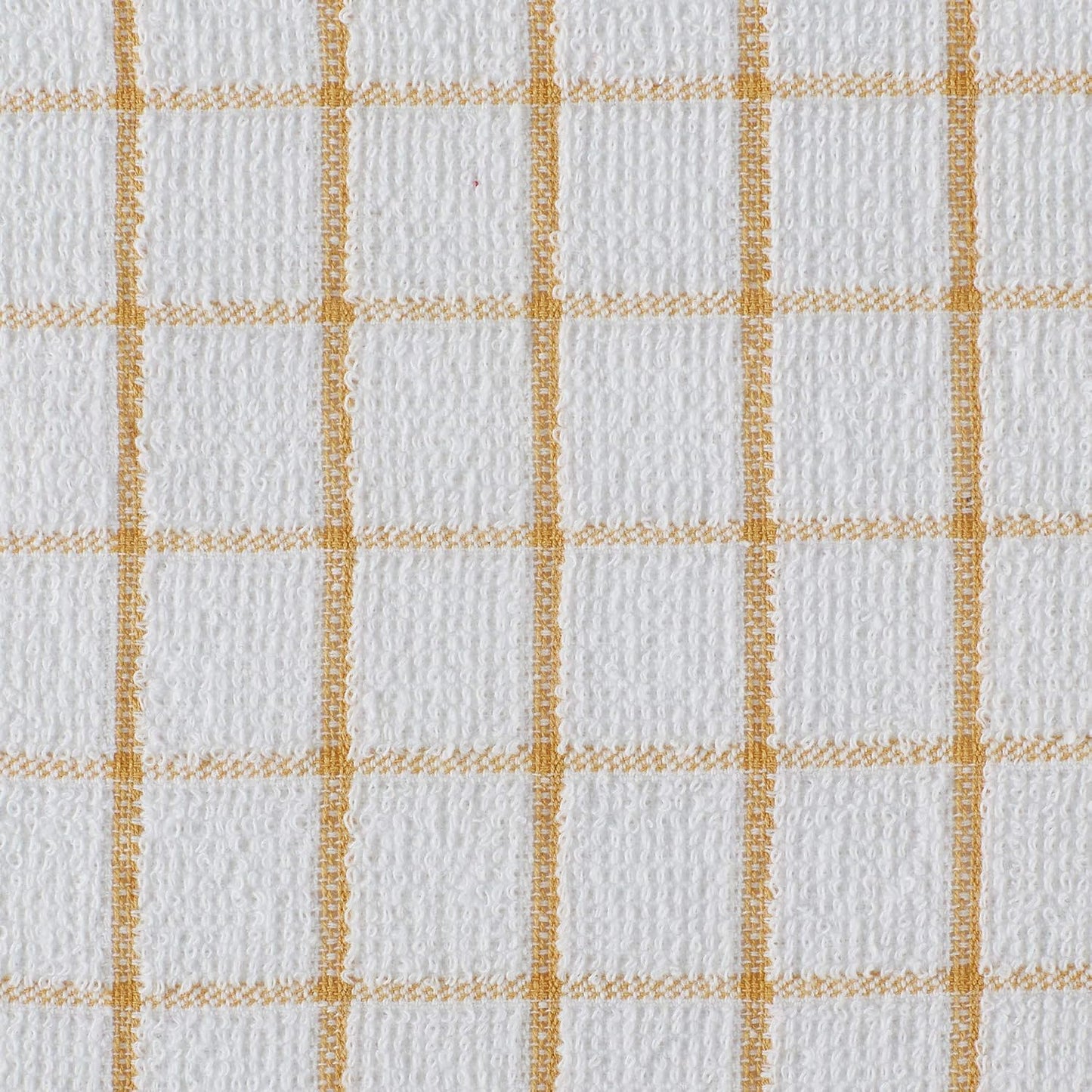 Basic Terry Collection Windowpane Dishcloth Set, 12x12, Yellow, 6 Piece