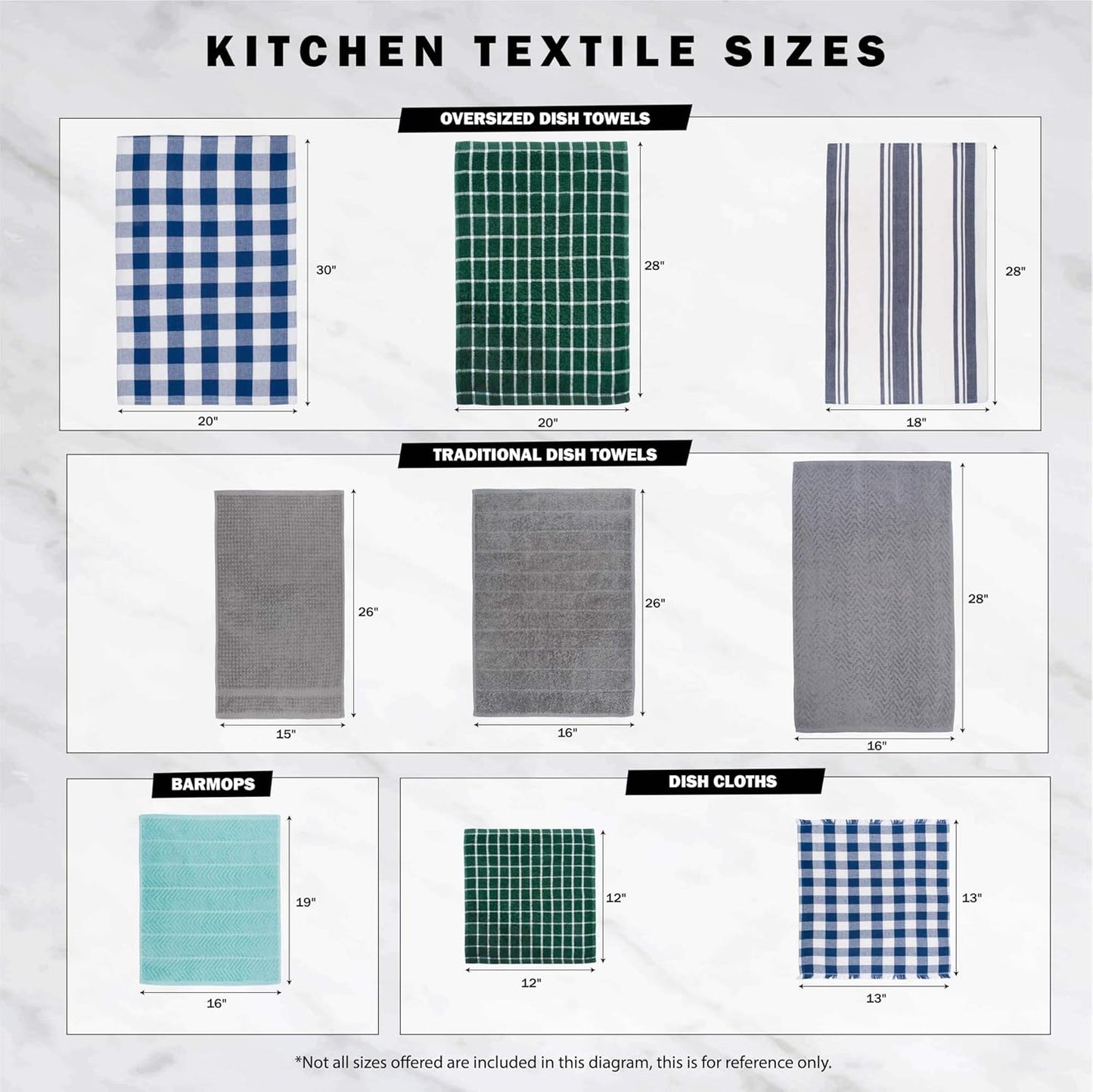 Basic Terry Collection Windowpane Dishcloth Set, 12x12, Yellow, 6 Piece