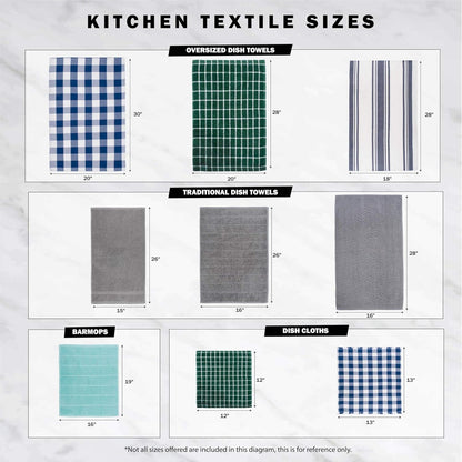 Basic Terry Collection Windowpane Dishcloth Set, 12x12, Yellow, 6 Piece
