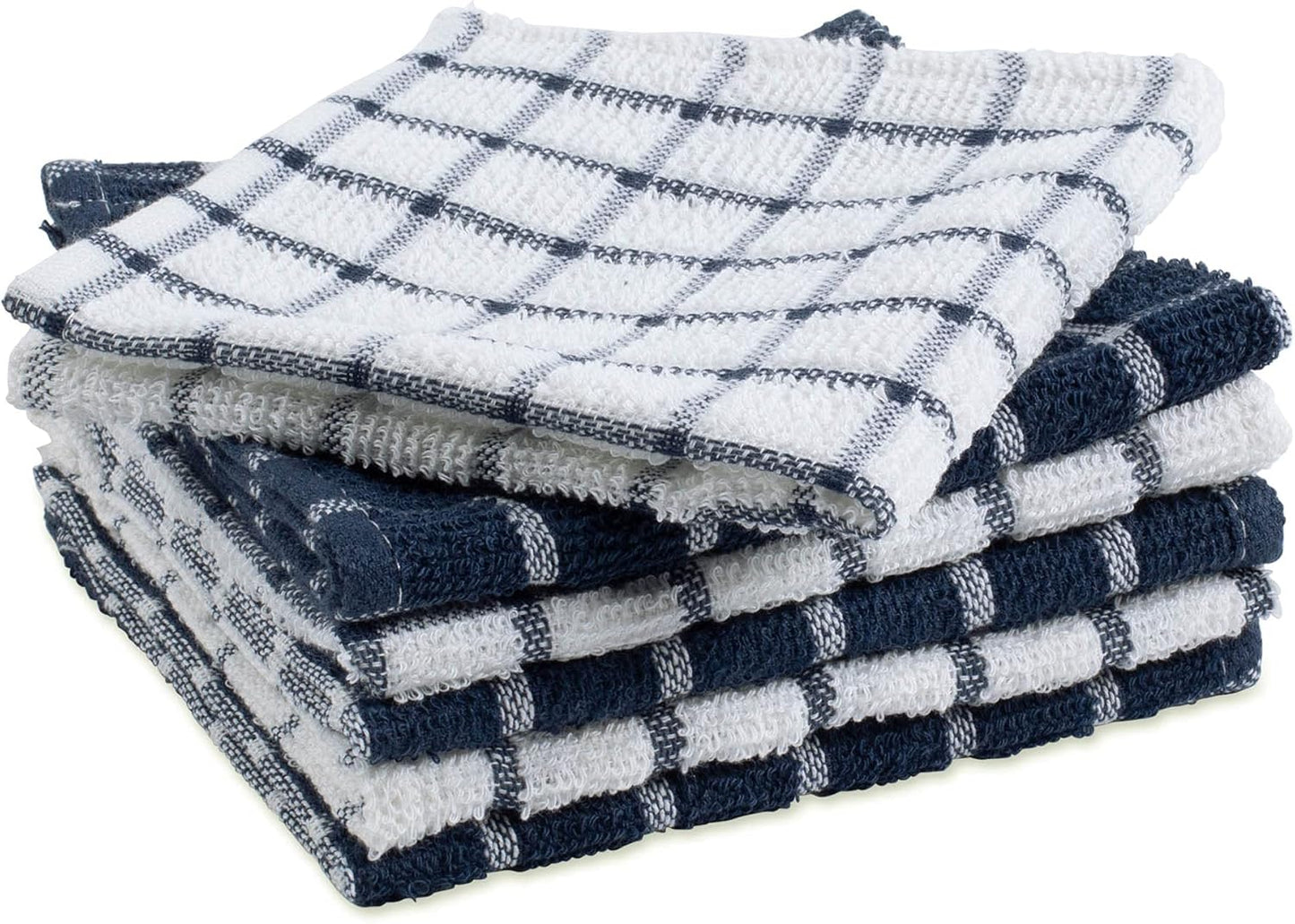 Basic Terry Collection Windowpane Dishcloth Set, 12x12, Yellow, 6 Piece