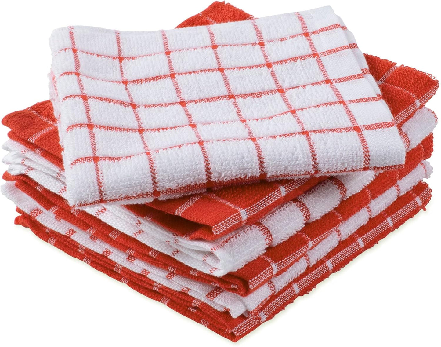 Basic Terry Collection Windowpane Dishcloth Set, 12x12, Yellow, 6 Piece