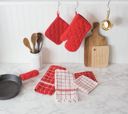 Basic Terry Collection Windowpane Dishcloth Set, 12x12, Yellow, 6 Piece