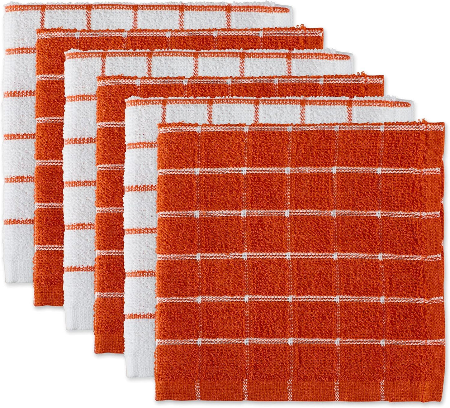 Basic Terry Collection Windowpane Dishcloth Set, 12x12, Yellow, 6 Piece