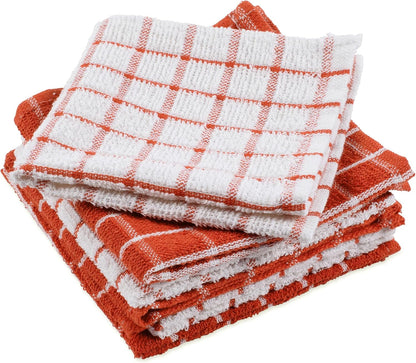 Basic Terry Collection Windowpane Dishcloth Set, 12x12, Yellow, 6 Piece