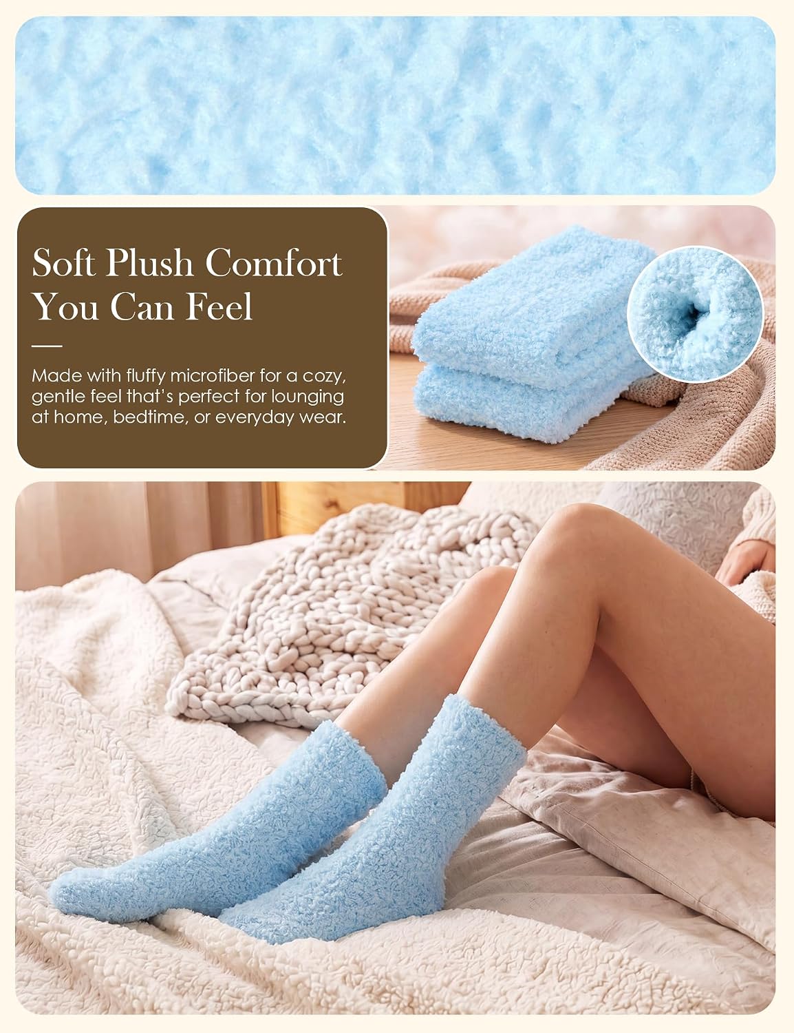 Fuzzy Socks in Envelope Gift Package, Ultra-Soft Plush Cozy Gift for Women | A thoughtful gift for women; With ultra-soft fuzzy socks; Envelope Gift Package; Ready to Gift