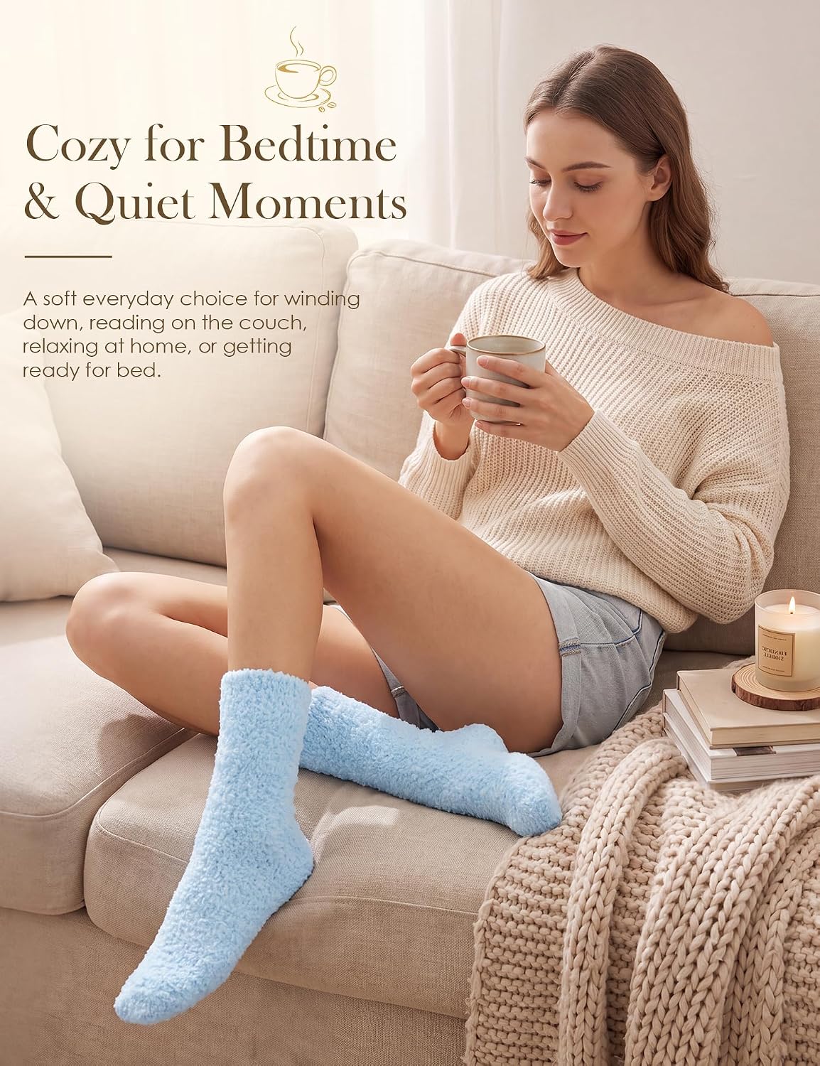Fuzzy Socks in Envelope Gift Package, Ultra-Soft Plush Cozy Gift for Women | A thoughtful gift for women; With ultra-soft fuzzy socks; Envelope Gift Package; Ready to Gift