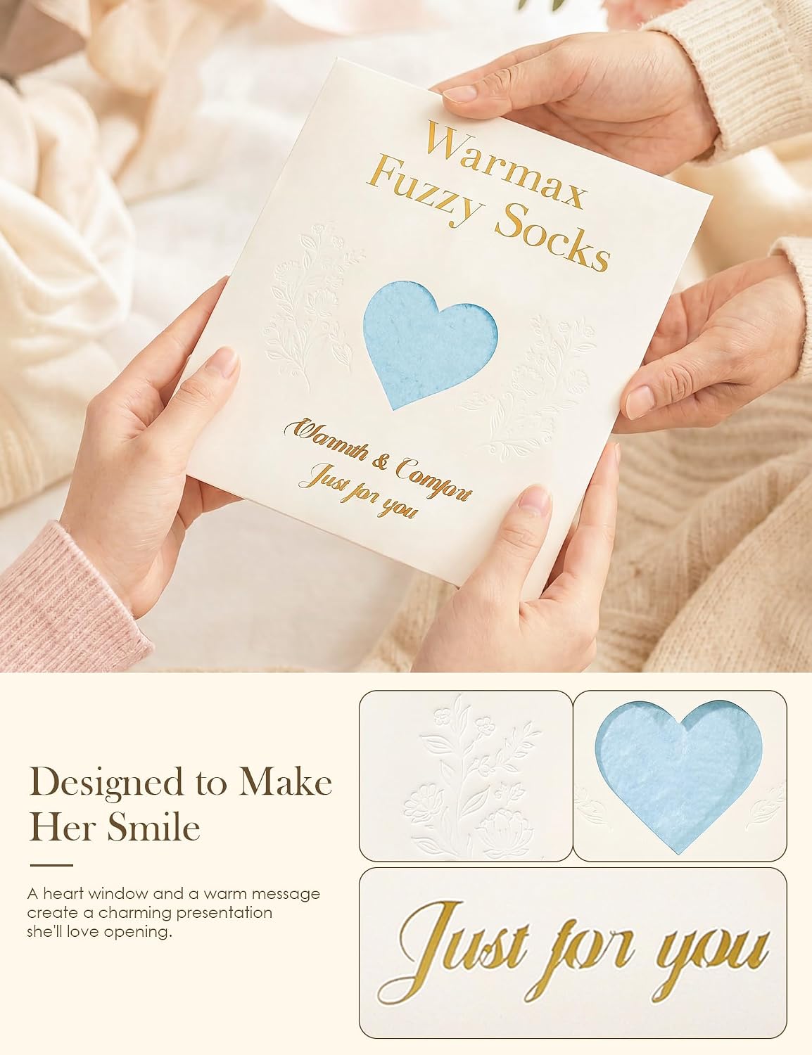 Fuzzy Socks in Envelope Gift Package, Ultra-Soft Plush Cozy Gift for Women | A thoughtful gift for women; With ultra-soft fuzzy socks; Envelope Gift Package; Ready to Gift