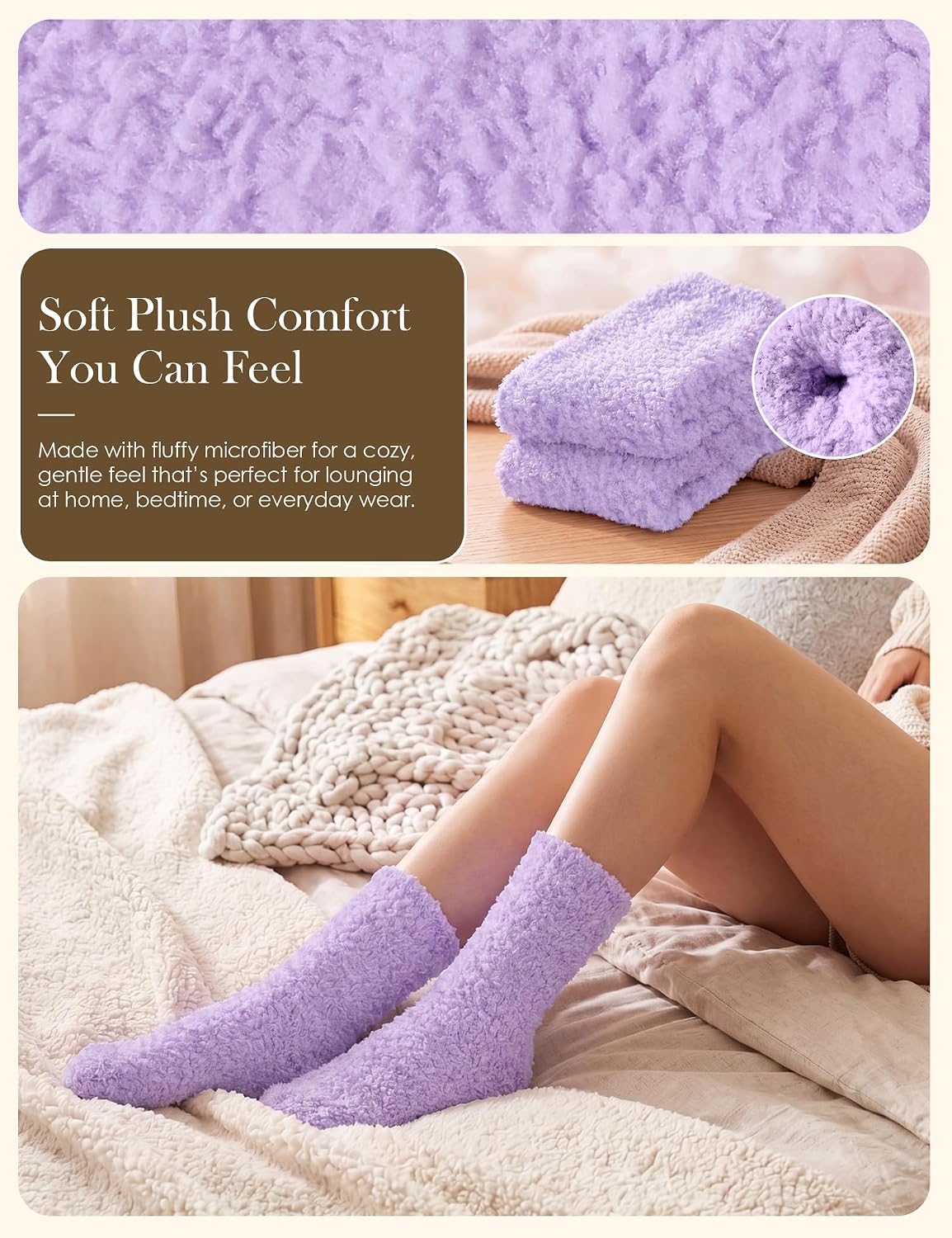 Fuzzy Socks in Envelope Gift Package, Ultra-Soft Plush Cozy Gift for Women | A thoughtful gift for women; With ultra-soft fuzzy socks; Envelope Gift Package; Ready to Gift