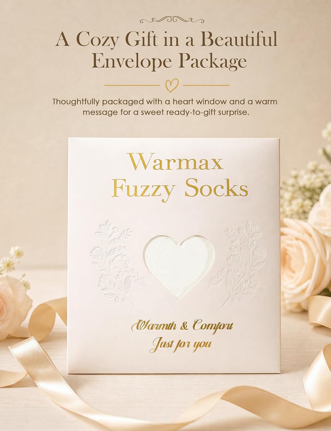 Fuzzy Socks in Envelope Gift Package, Ultra-Soft Plush Cozy Gift for Women | A thoughtful gift for women; With ultra-soft fuzzy socks; Envelope Gift Package; Ready to Gift