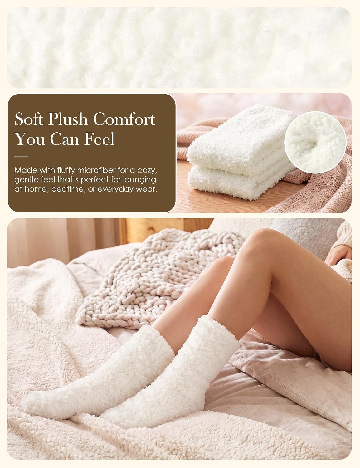 Fuzzy Socks in Envelope Gift Package, Ultra-Soft Plush Cozy Gift for Women | A thoughtful gift for women; With ultra-soft fuzzy socks; Envelope Gift Package; Ready to Gift