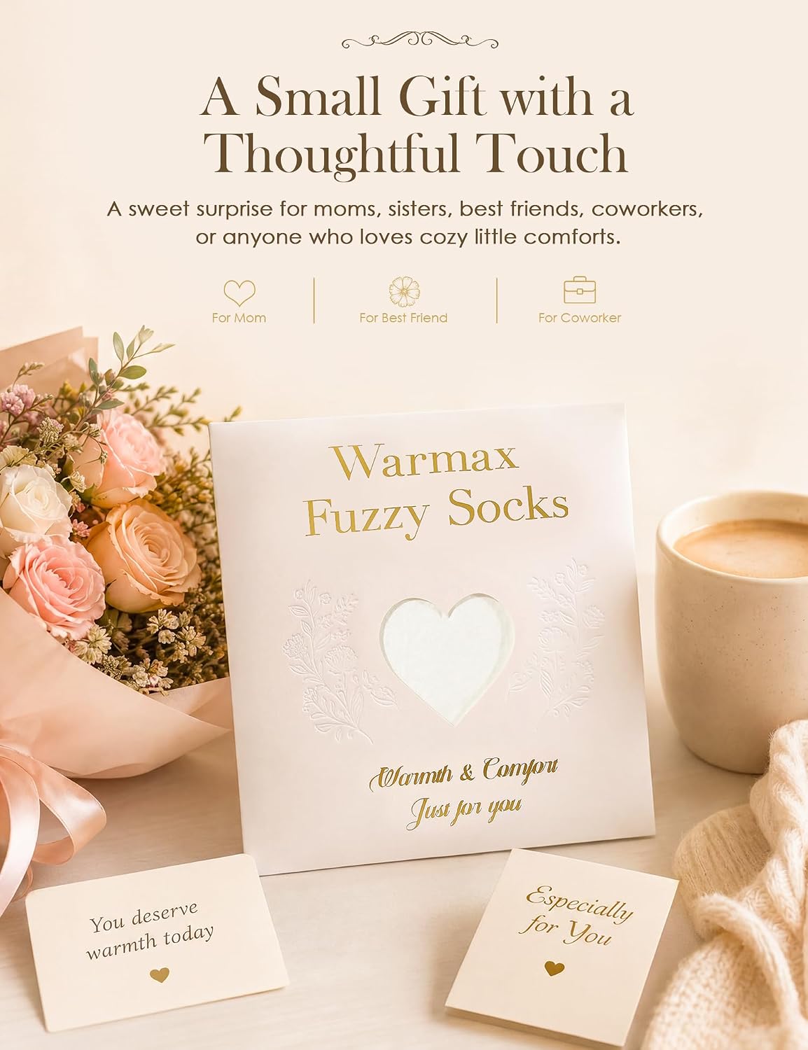 Fuzzy Socks in Envelope Gift Package, Ultra-Soft Plush Cozy Gift for Women | A thoughtful gift for women; With ultra-soft fuzzy socks; Envelope Gift Package; Ready to Gift