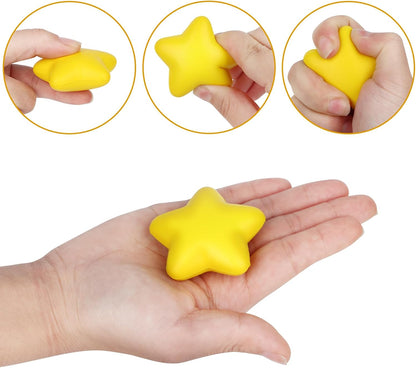 20 Packs for Star Stress Ball Bulk Mini Stress Relief Balls Small Foam Squeeze Anxious Toy for Star Squishies Balls Kids School Carnival Reward Football Party Decorations Supplies