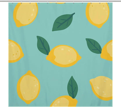 Shower Curtain Yellow Lemons Cute Showers Curtains Fresh Lemons Fruit Spa Shower Curtain Easy Care Fabric for Master and Guest Bathroom 72x72Inch