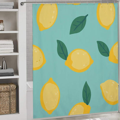 Shower Curtain Yellow Lemons Cute Showers Curtains Fresh Lemons Fruit Spa Shower Curtain Easy Care Fabric for Master and Guest Bathroom 72x72Inch