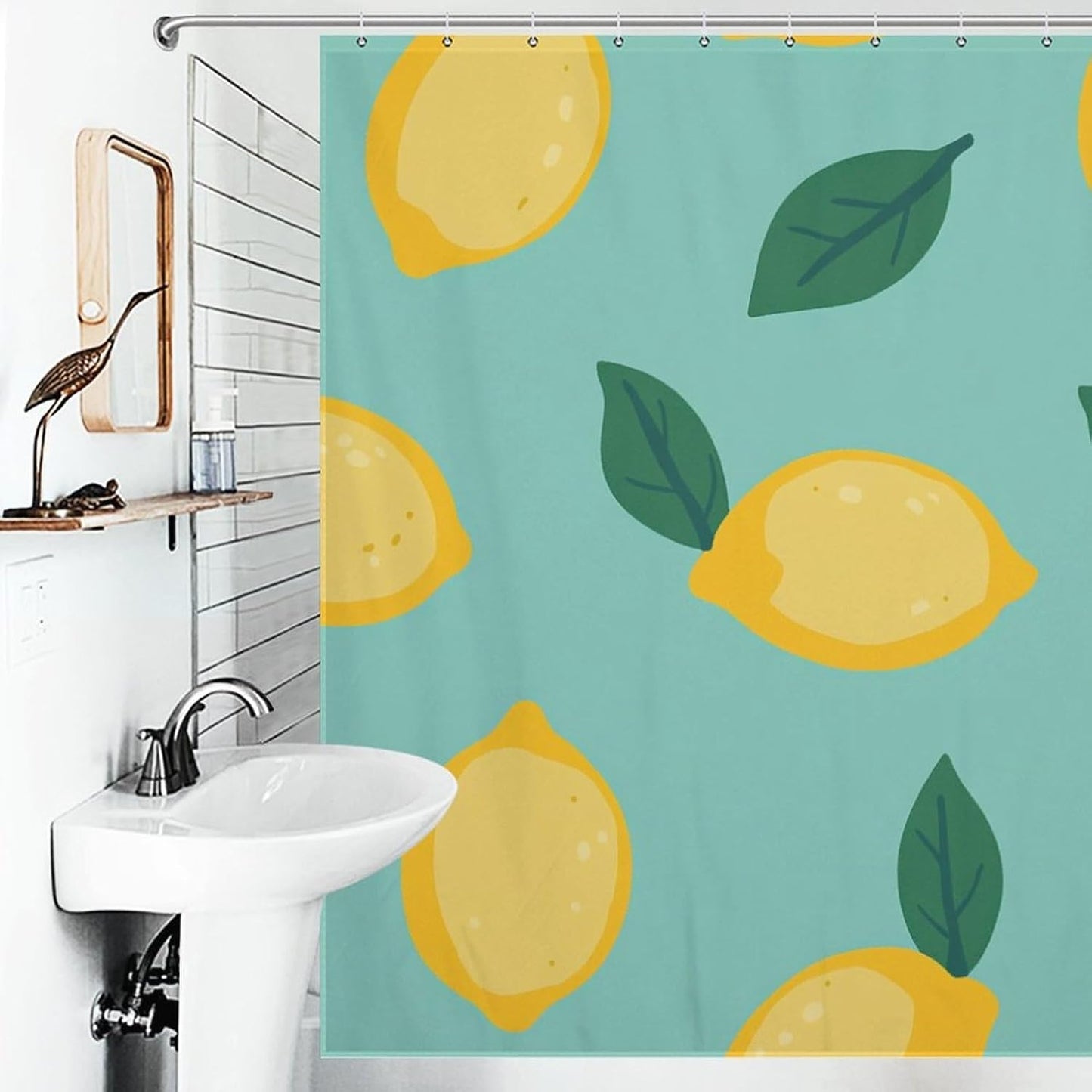 Shower Curtain Yellow Lemons Cute Showers Curtains Fresh Lemons Fruit Spa Shower Curtain Easy Care Fabric for Master and Guest Bathroom 72x72Inch