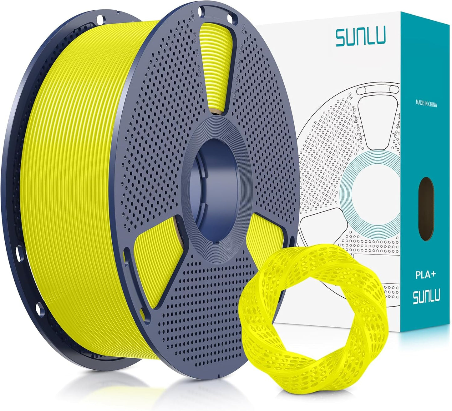 PLA Plus Filament 1.75mm Yellow 1KG | Neatly Wound, Upgrade PLA Filament, Dimensional Accuracy +/- 0.02 mm, Fit Most FDM 3D Printers