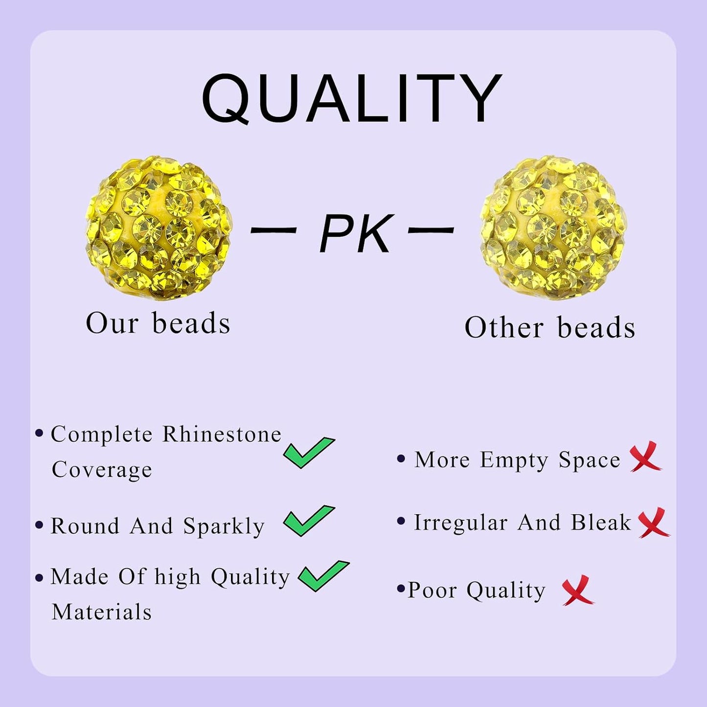 100PCS 10mm Rhinestone Beads Disco Baseball for Jewelry Making,Yellow | Shiny disco beads,Baseball beads,Shamballa bracelets necklace,DIY Handmade crafts,Clay glass rhinestones ,Sparkle appearance