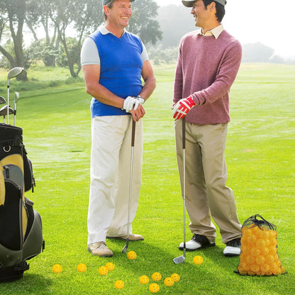 100 Pack Practice Golf Balls Limited Fligh 42mm Golf Balls Practice Training Golf Balls Airflow Hollow Ball for Women Men Indoor Outdoor Backyard Swing Practice Driving (Yellow)