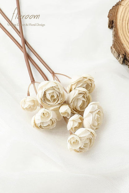 Ranunculus Artificial Flowers 18 Pcs Golden Yellow Faux Silk Mini Ranunculus Bulk Fake Wedding Filler Flowers for DIY Bouquets, Centerpieces, Bridal Shower Decorations & Arrangements