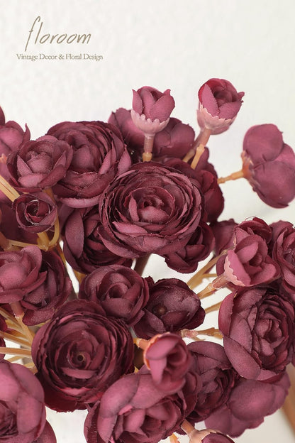 Ranunculus Artificial Flowers 18 Pcs Golden Yellow Faux Silk Mini Ranunculus Bulk Fake Wedding Filler Flowers for DIY Bouquets, Centerpieces, Bridal Shower Decorations & Arrangements