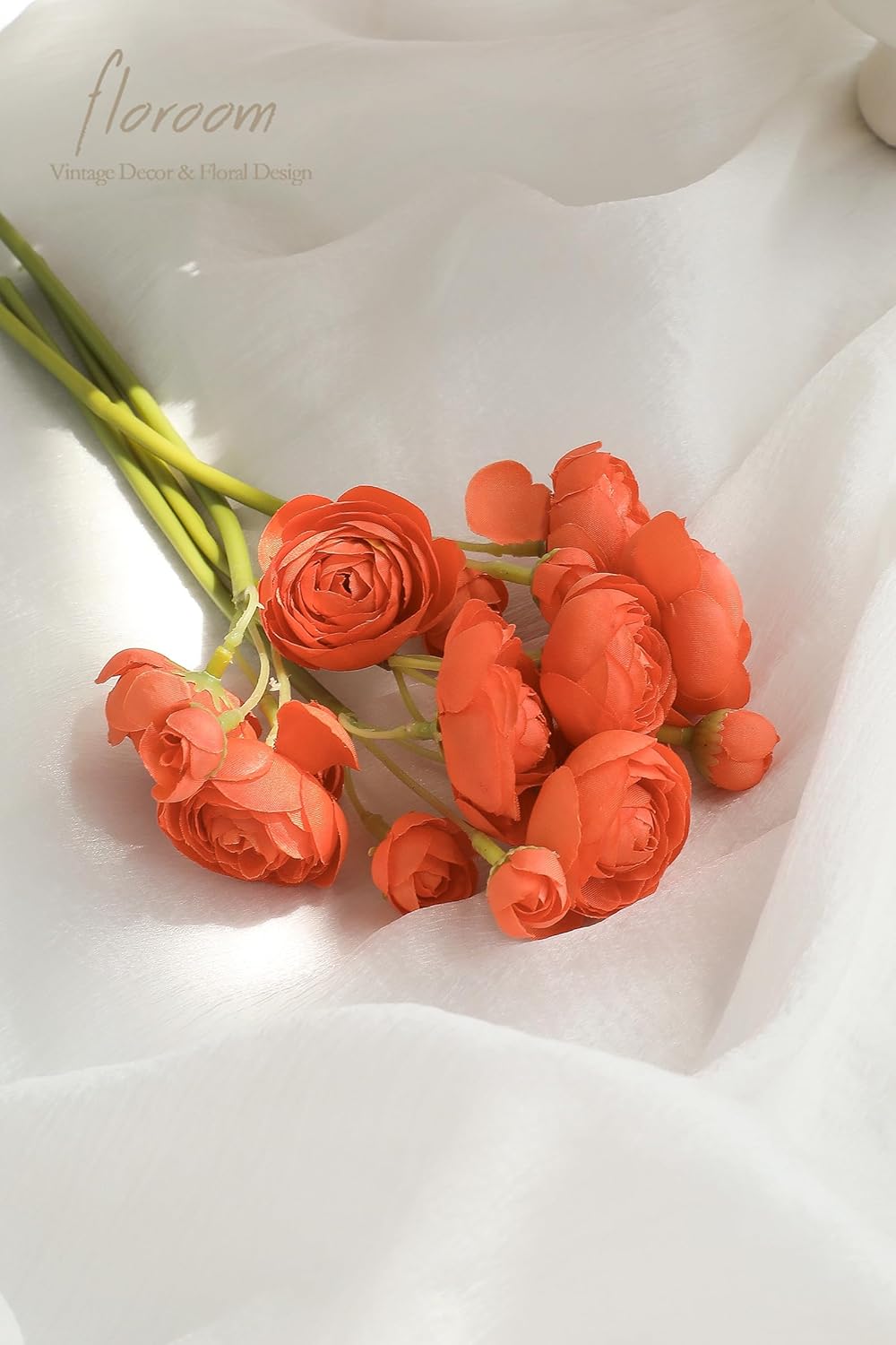 Ranunculus Artificial Flowers 18 Pcs Golden Yellow Faux Silk Mini Ranunculus Bulk Fake Wedding Filler Flowers for DIY Bouquets, Centerpieces, Bridal Shower Decorations & Arrangements