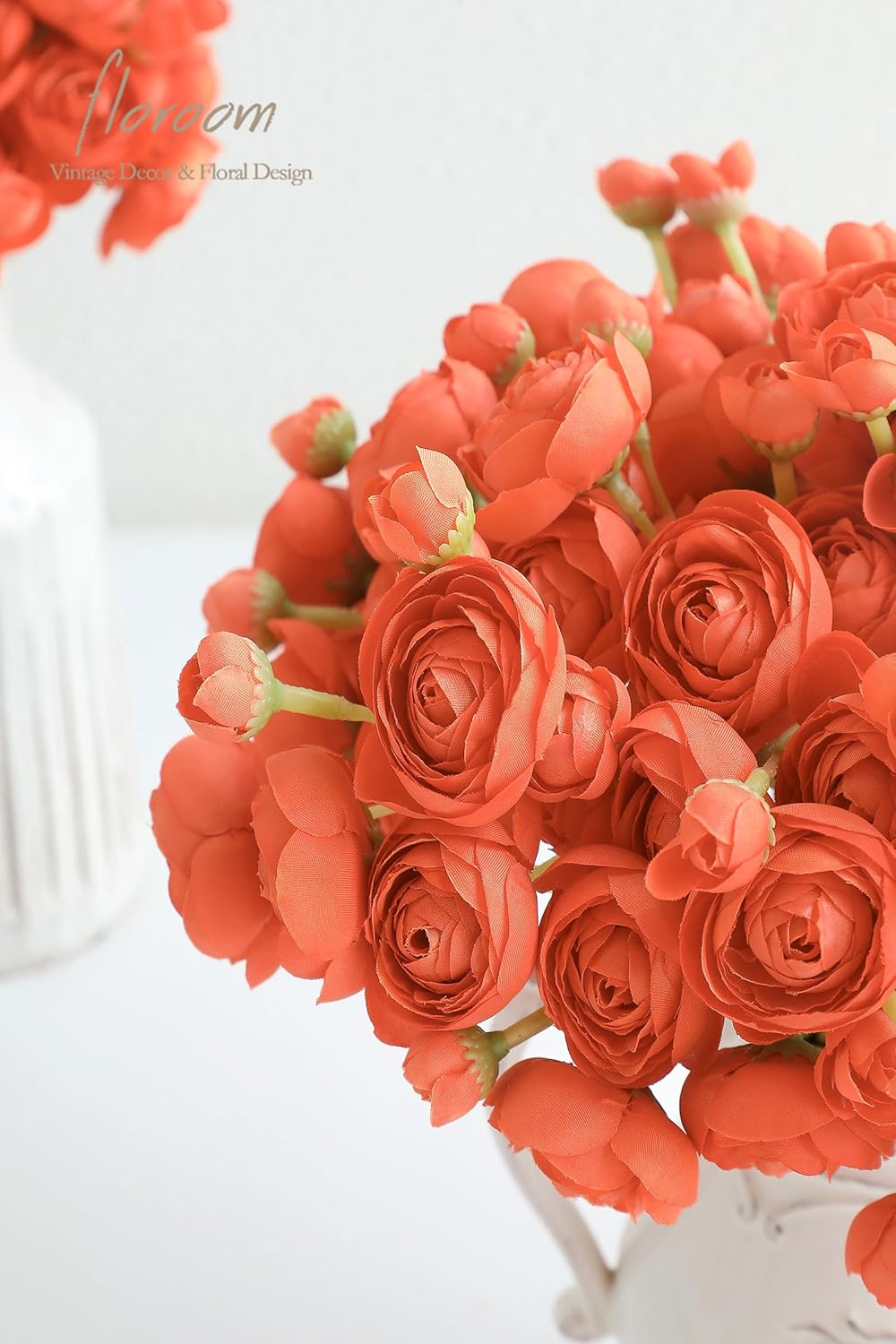 Ranunculus Artificial Flowers 18 Pcs Golden Yellow Faux Silk Mini Ranunculus Bulk Fake Wedding Filler Flowers for DIY Bouquets, Centerpieces, Bridal Shower Decorations & Arrangements