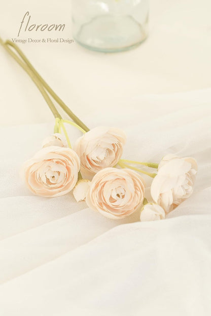 Ranunculus Artificial Flowers 18 Pcs Golden Yellow Faux Silk Mini Ranunculus Bulk Fake Wedding Filler Flowers for DIY Bouquets, Centerpieces, Bridal Shower Decorations & Arrangements