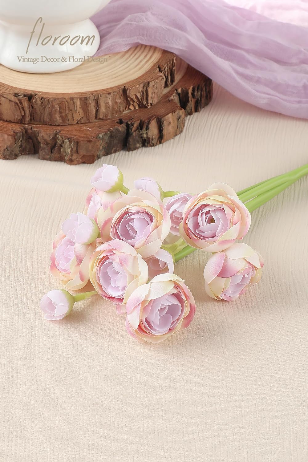 Ranunculus Artificial Flowers 18 Pcs Golden Yellow Faux Silk Mini Ranunculus Bulk Fake Wedding Filler Flowers for DIY Bouquets, Centerpieces, Bridal Shower Decorations & Arrangements