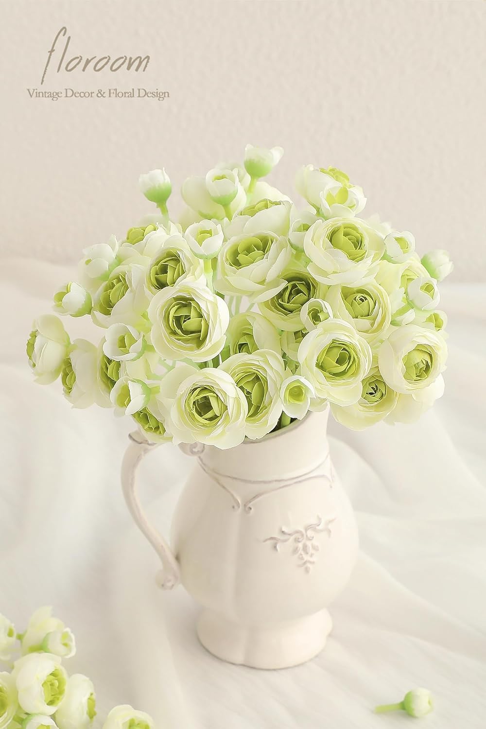 Ranunculus Artificial Flowers 18 Pcs Golden Yellow Faux Silk Mini Ranunculus Bulk Fake Wedding Filler Flowers for DIY Bouquets, Centerpieces, Bridal Shower Decorations & Arrangements