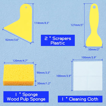 9PCS Mosaic Tools and Supplies Beginners Set Stained Glass Tools | 2 Scrapers, 2 Tweezers, 1 Double-Ended Hook, 1 Spatula, 1 Sponge, 1 Cleaning Cloth, 1 Zippered Waterproof Bag