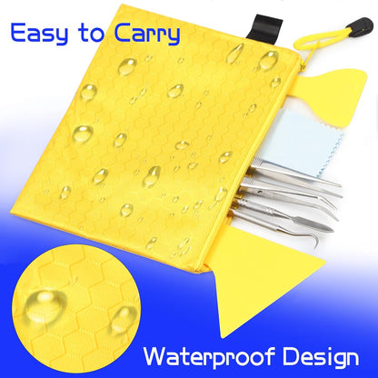 9PCS Mosaic Tools and Supplies Beginners Set Stained Glass Tools | 2 Scrapers, 2 Tweezers, 1 Double-Ended Hook, 1 Spatula, 1 Sponge, 1 Cleaning Cloth, 1 Zippered Waterproof Bag