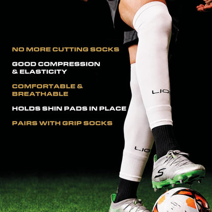 Kids Youth Elite Match Soccer Leg Sleeves – Pre Cut Sock Sleeves for Grip Socks - Multiple Colors Available