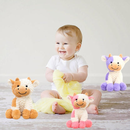 Cow Stuffed Animal Cute Cow Plush Doll Toy 8 inch for Girls Boys (Siting Cow Yellow)