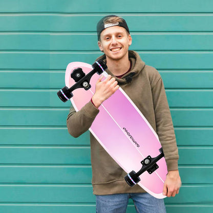Surf Skateboards 30" x 9.5" Youth Surfskate Cruiser Surf-Like for Beginners Double Kick Deck Girls or Boys Kids Complete Skateboard