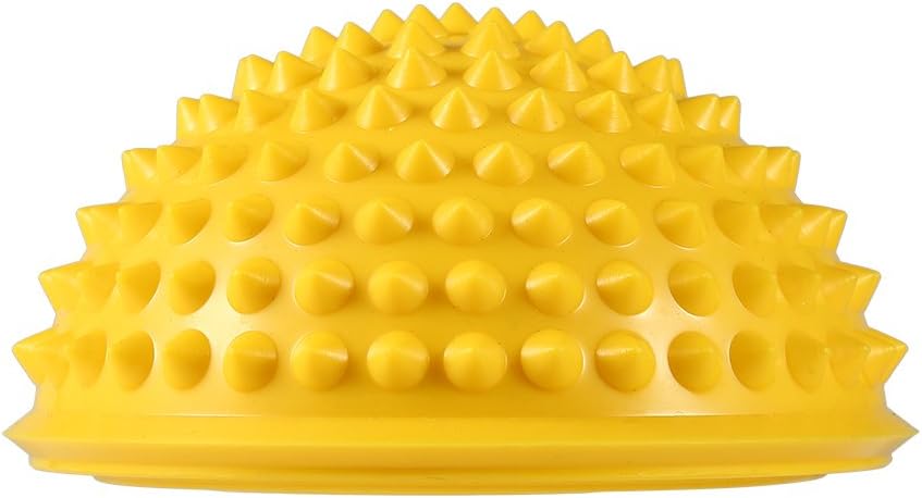 Foot Massage Half Ball, 2 Pcs Yoga Half Ball Physical Fitness Appliance Exercise Balance Ball Massage Mat Exercise Stepping Stones Balance pods Gym Yoga Pilates Ball (Yellow)