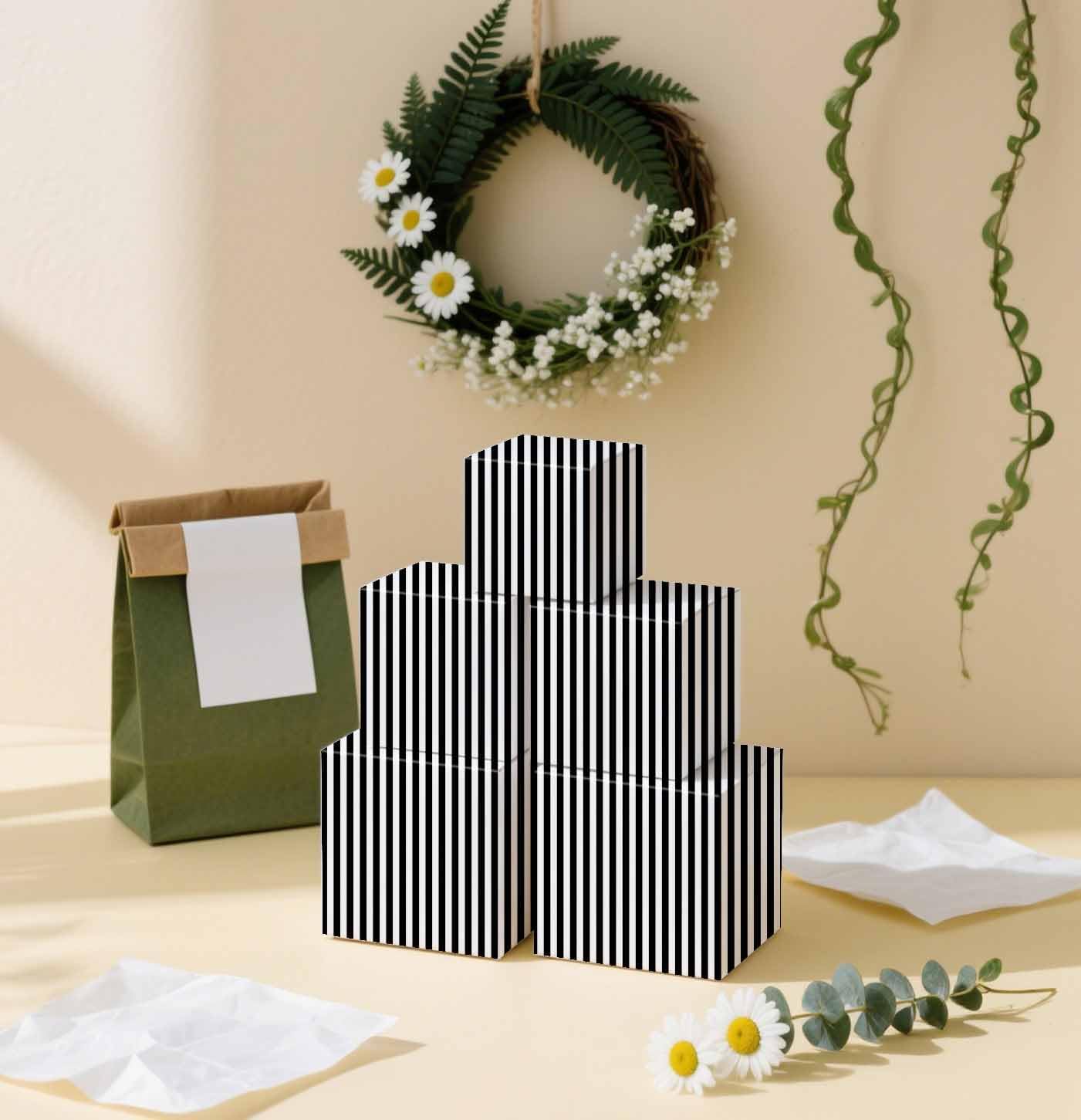100 Sheets Yellow Striped Tissue Paper 14 x 20 Inches Yellow and White Striped Gift Wrapping Tissue Paper for Gift Bags Wedding Birthday Party Packaging Crafts