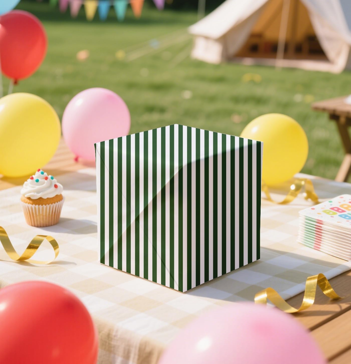 100 Sheets Yellow Striped Tissue Paper 14 x 20 Inches Yellow and White Striped Gift Wrapping Tissue Paper for Gift Bags Wedding Birthday Party Packaging Crafts
