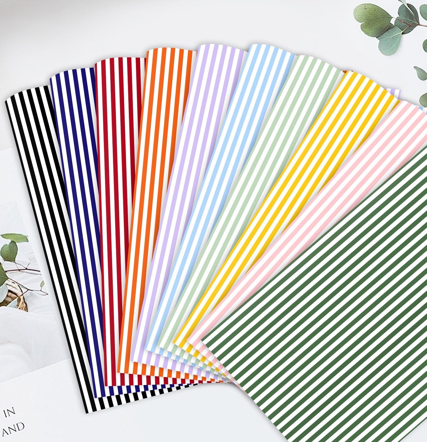 100 Sheets Yellow Striped Tissue Paper 14 x 20 Inches Yellow and White Striped Gift Wrapping Tissue Paper for Gift Bags Wedding Birthday Party Packaging Crafts