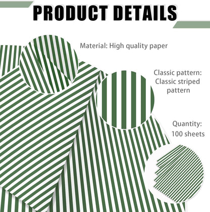 100 Sheets Yellow Striped Tissue Paper 14 x 20 Inches Yellow and White Striped Gift Wrapping Tissue Paper for Gift Bags Wedding Birthday Party Packaging Crafts