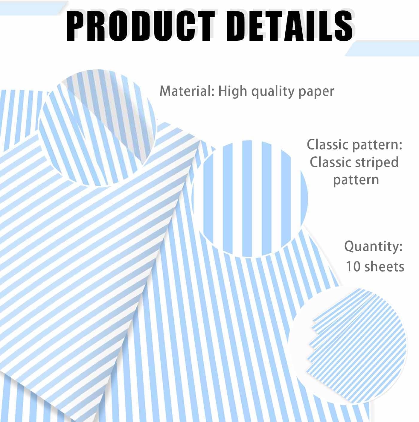 100 Sheets Yellow Striped Tissue Paper 14 x 20 Inches Yellow and White Striped Gift Wrapping Tissue Paper for Gift Bags Wedding Birthday Party Packaging Crafts