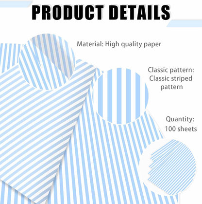 100 Sheets Yellow Striped Tissue Paper 14 x 20 Inches Yellow and White Striped Gift Wrapping Tissue Paper for Gift Bags Wedding Birthday Party Packaging Crafts