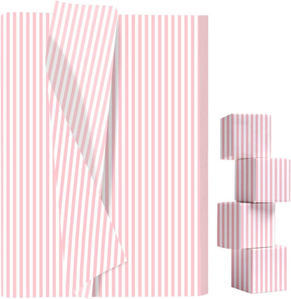 100 Sheets Yellow Striped Tissue Paper 14 x 20 Inches Yellow and White Striped Gift Wrapping Tissue Paper for Gift Bags Wedding Birthday Party Packaging Crafts