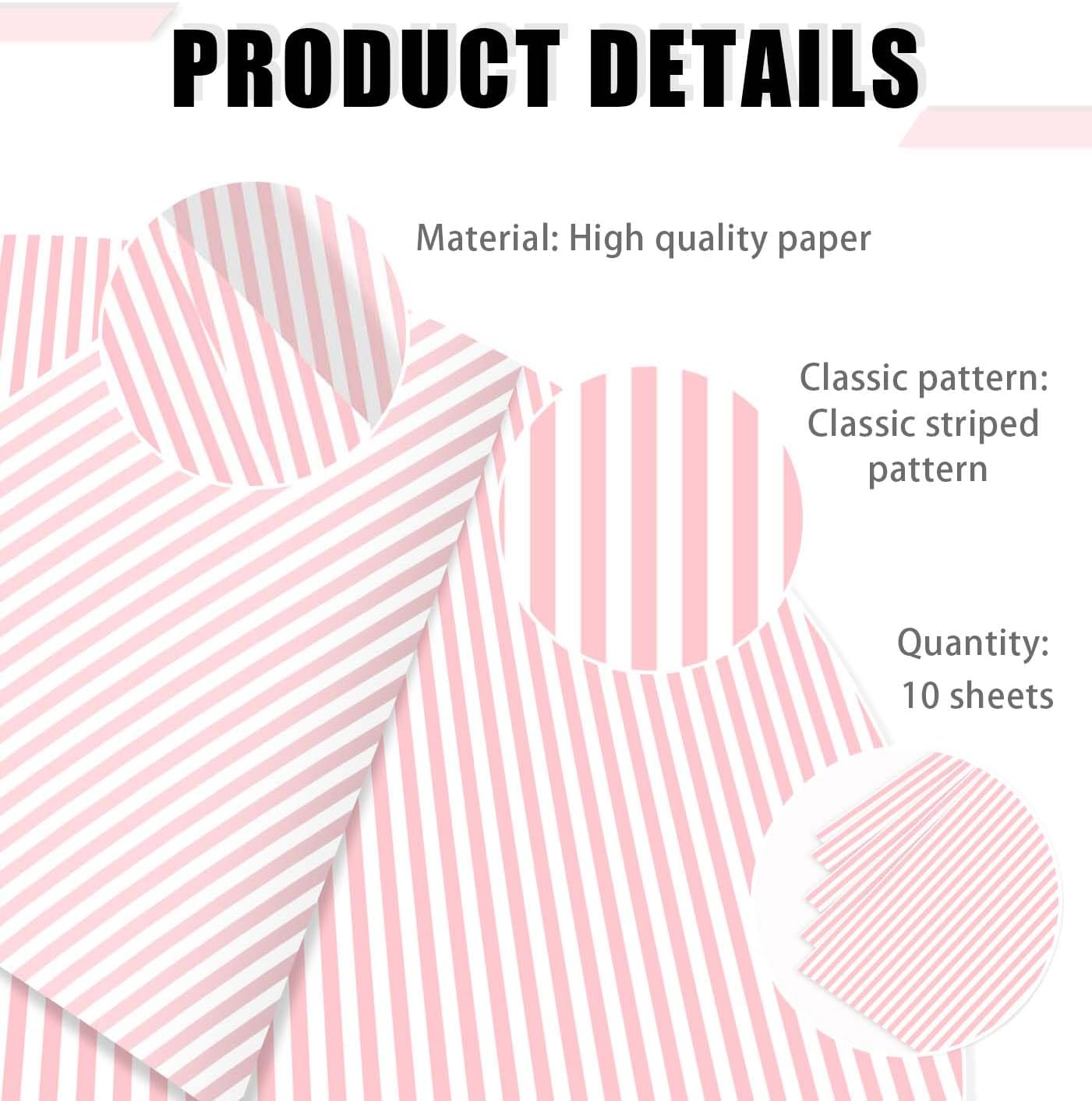 100 Sheets Yellow Striped Tissue Paper 14 x 20 Inches Yellow and White Striped Gift Wrapping Tissue Paper for Gift Bags Wedding Birthday Party Packaging Crafts