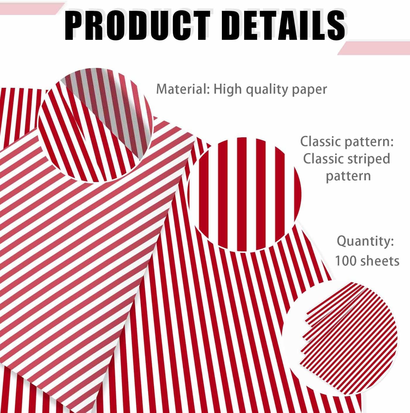 100 Sheets Yellow Striped Tissue Paper 14 x 20 Inches Yellow and White Striped Gift Wrapping Tissue Paper for Gift Bags Wedding Birthday Party Packaging Crafts