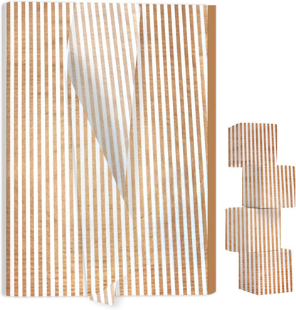 100 Sheets Yellow Striped Tissue Paper 14 x 20 Inches Yellow and White Striped Gift Wrapping Tissue Paper for Gift Bags Wedding Birthday Party Packaging Crafts