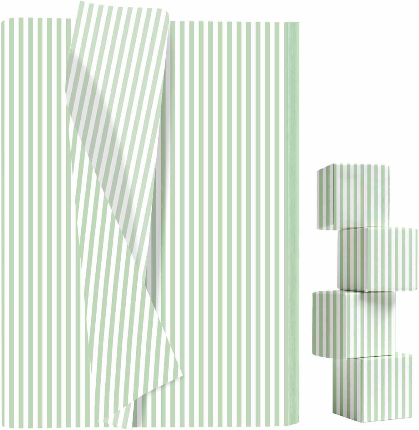 100 Sheets Yellow Striped Tissue Paper 14 x 20 Inches Yellow and White Striped Gift Wrapping Tissue Paper for Gift Bags Wedding Birthday Party Packaging Crafts