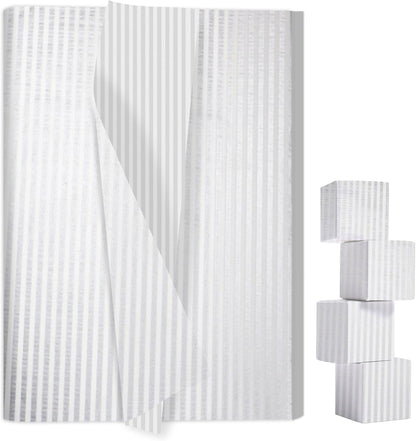 100 Sheets Yellow Striped Tissue Paper 14 x 20 Inches Yellow and White Striped Gift Wrapping Tissue Paper for Gift Bags Wedding Birthday Party Packaging Crafts