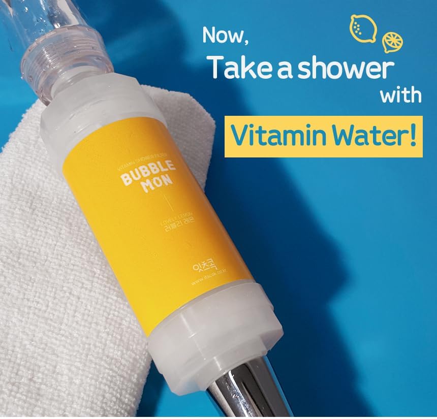 BUBBLEMON Vitamin Shower Filter (Lovely Lemon) Vitamin C Shower Filter Skin Moisturizing Skin Dry Protection Aroma Therapy Made in Korea